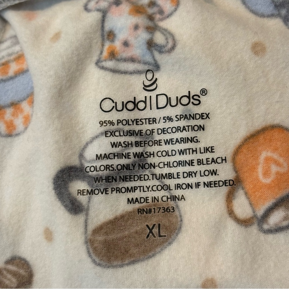 Cuddl Duds Coffee Pastries Long Sleeve Pants Pajama Set XL/XXL - Picture 12 of 12